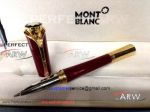 Perfect Replica Montblanc Princess Monaco Gold Clip Red Rollerball Pen